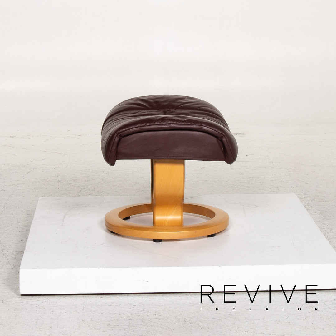 Stressless Reno Sessel inkl. Hocker Aubergine Größe M Relaxsessel Relaxfunktion Couch #13354