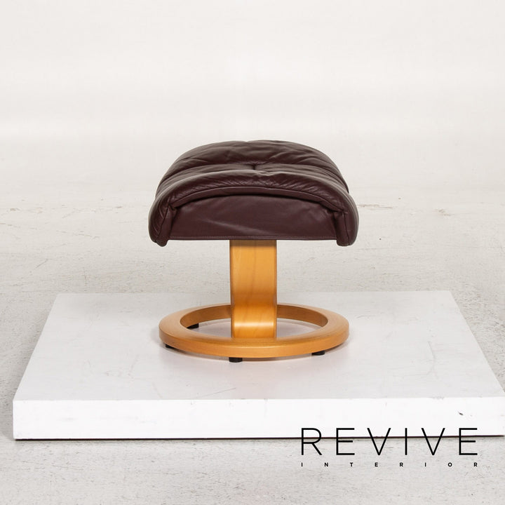 Stressless Reno Sessel inkl. Hocker Aubergine Größe M Relaxsessel Relaxfunktion Couch #13354