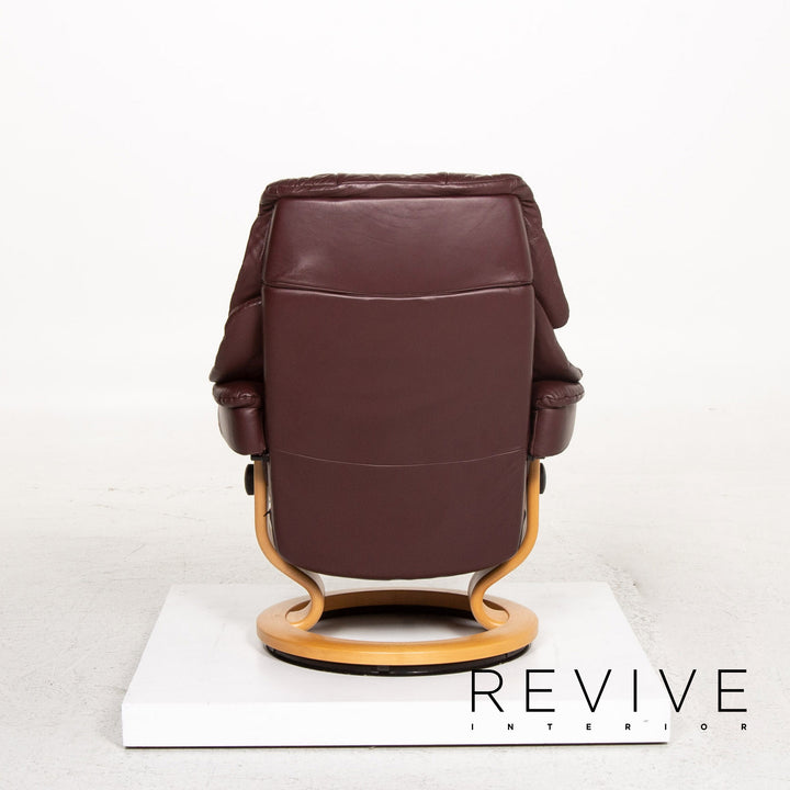 Stressless Reno Sessel inkl. Hocker Aubergine Größe M Relaxsessel Relaxfunktion Couch #13354