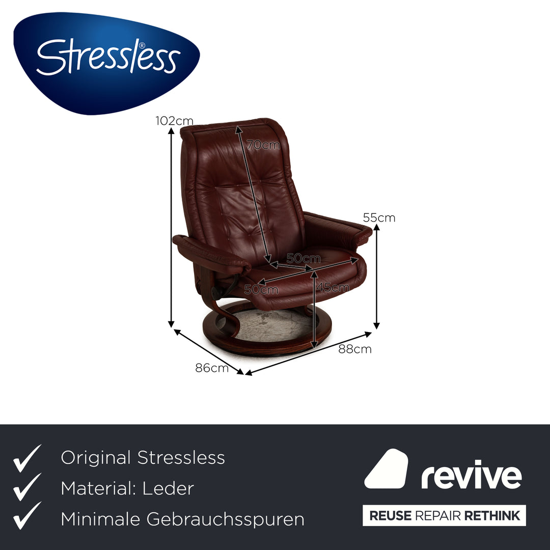 Stressless Royal Leder Sessel Weinrot inkl. Hocker