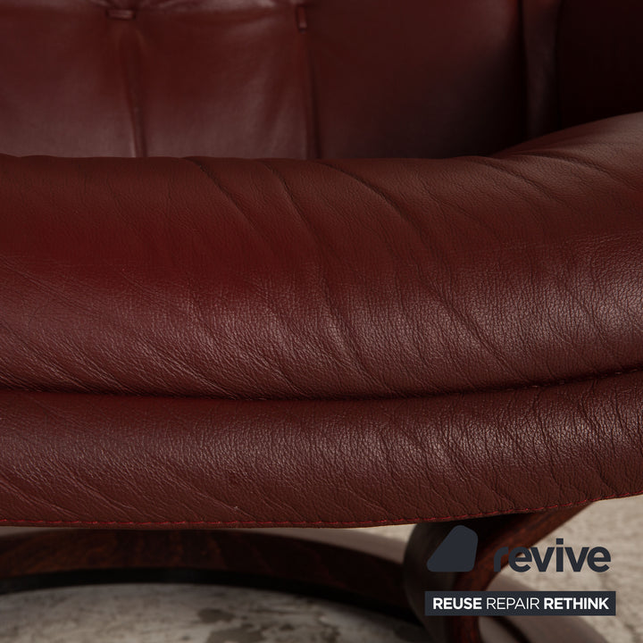 Stressless Royal Leder Sessel Weinrot inkl. Hocker
