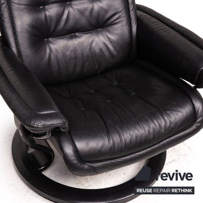 Stressless Royale Leder Sessel inkl. Hocker Schwarz Funktion Relaxfunktion Relaxsessel