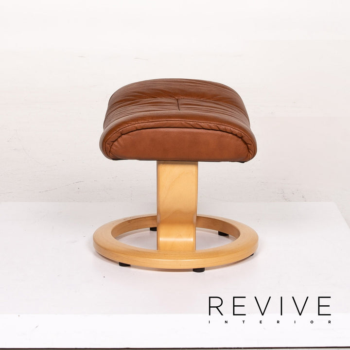 Stressless Ruby leather armchair incl. stool cognac brown recliner relax function function #13975