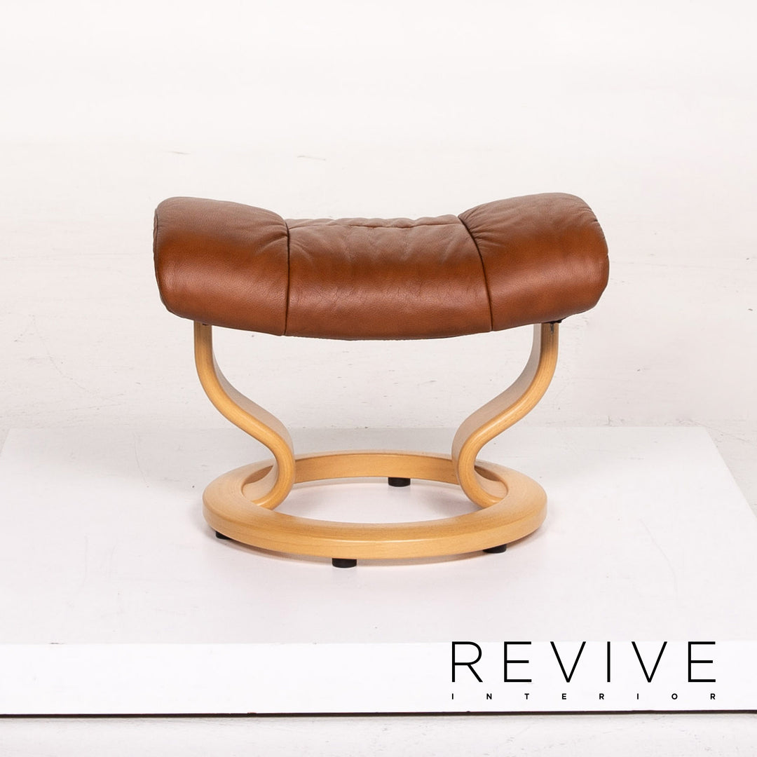Stressless Ruby leather armchair incl. stool cognac brown recliner relax function function #13975