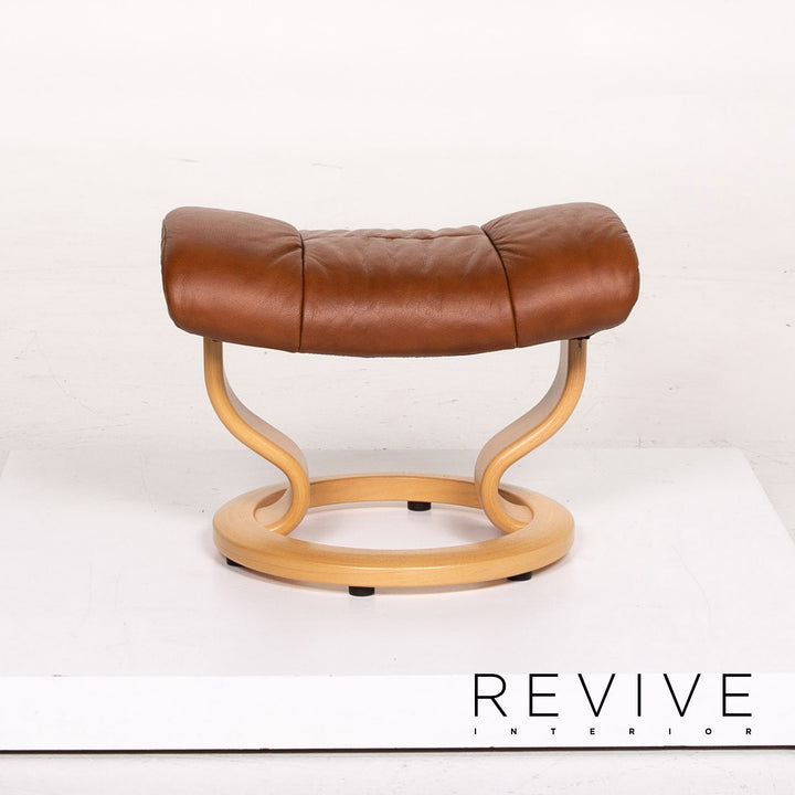 Stressless Ruby leather armchair incl. stool cognac brown recliner relax function function #13975