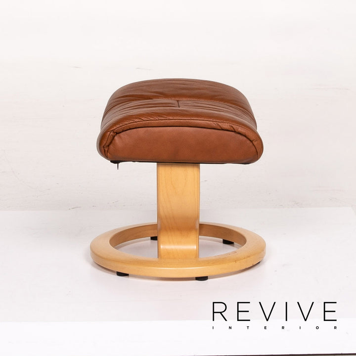Stressless Ruby leather armchair incl. stool cognac brown recliner relax function function #13975