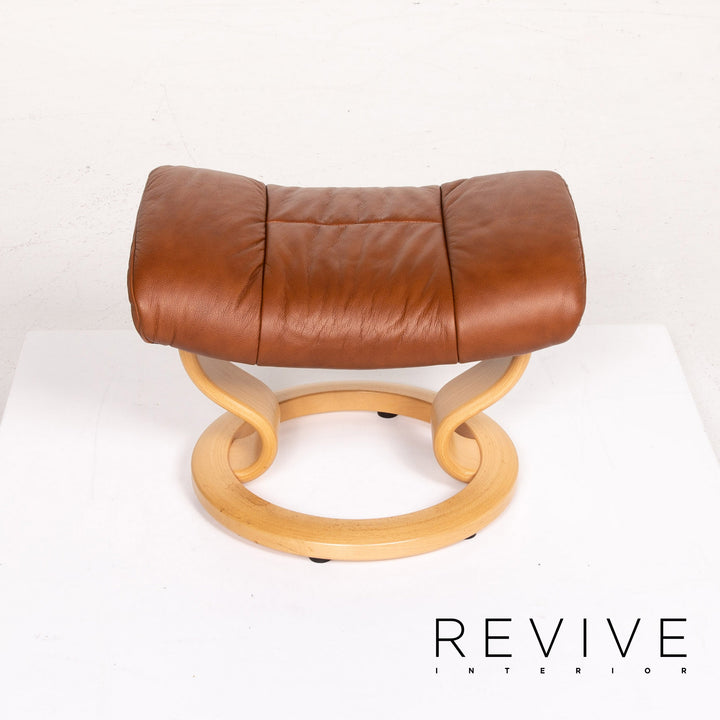 Stressless Ruby leather armchair incl. stool cognac brown recliner relax function function #13975