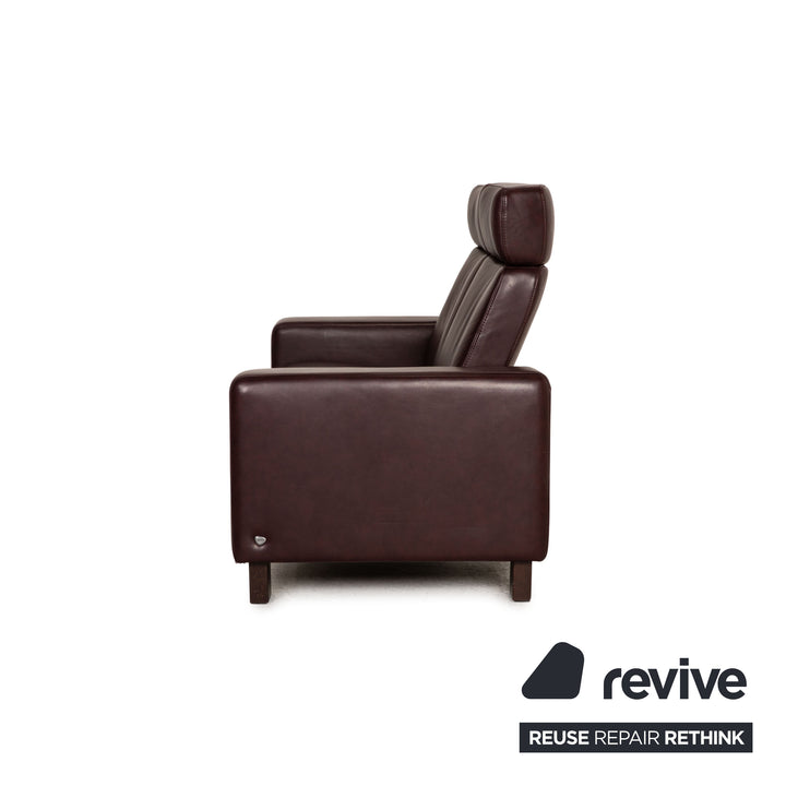 Stressless Space Leder Sofa Aubergine Zweisitzer Couch Funktion