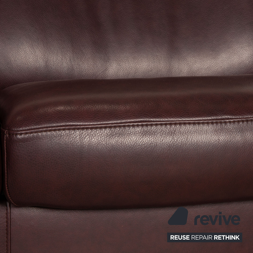 Stressless Space Leder Sofa Aubergine Zweisitzer Couch Funktion