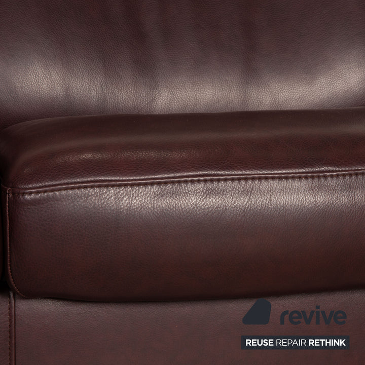 Stressless Space Leder Sofa Aubergine Zweisitzer Couch Funktion