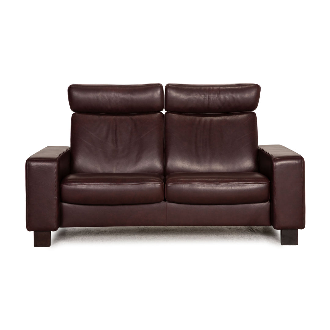 Stressless Space Leder Sofa Aubergine Zweisitzer Couch Funktion