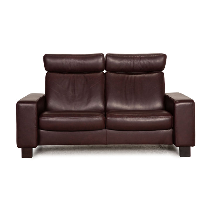 Stressless Space Leder Sofa Aubergine Zweisitzer Couch Funktion