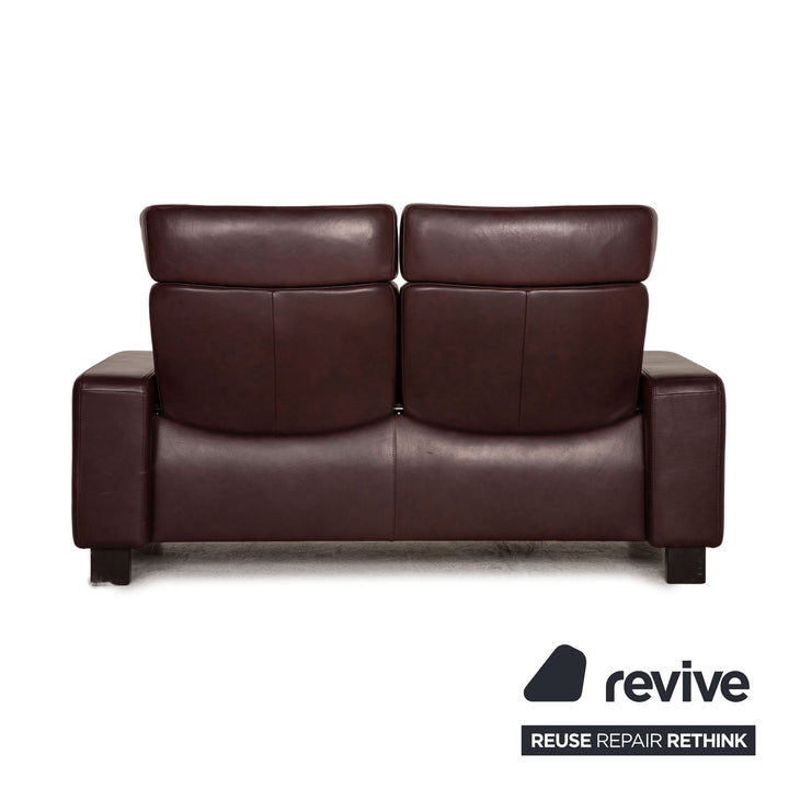 Stressless Space Leder Sofa Aubergine Zweisitzer Couch Funktion
