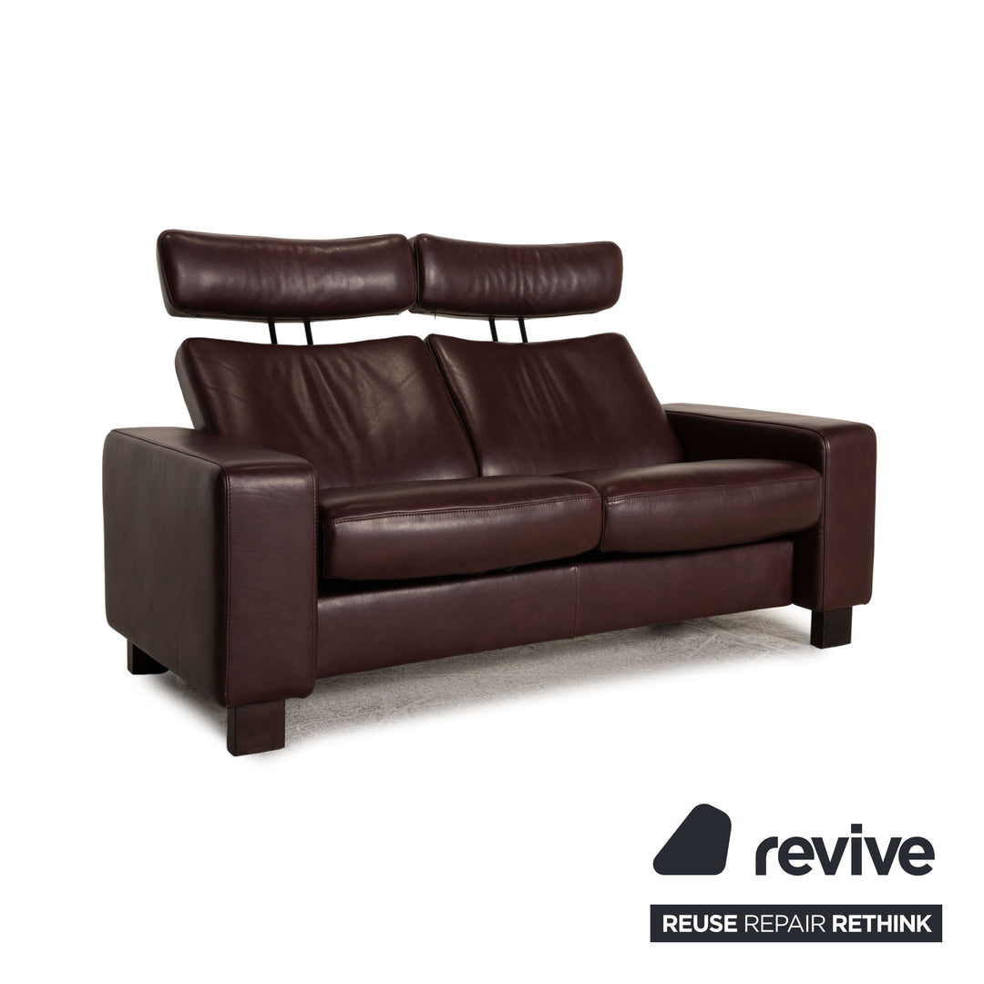 Stressless Space Leder Sofa Aubergine Zweisitzer Couch Funktion