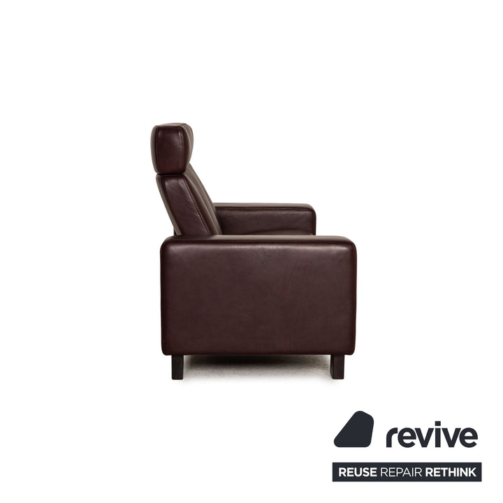 Stressless Space Leder Sofa Aubergine Zweisitzer Couch Funktion