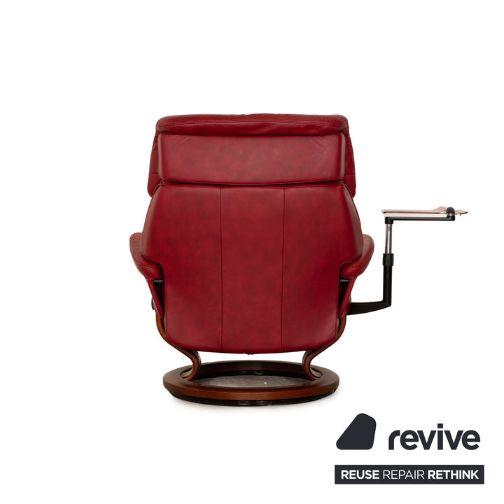 Stressless Spirit Leder Sessel Rot Größe L inkl. Hocker Tisch