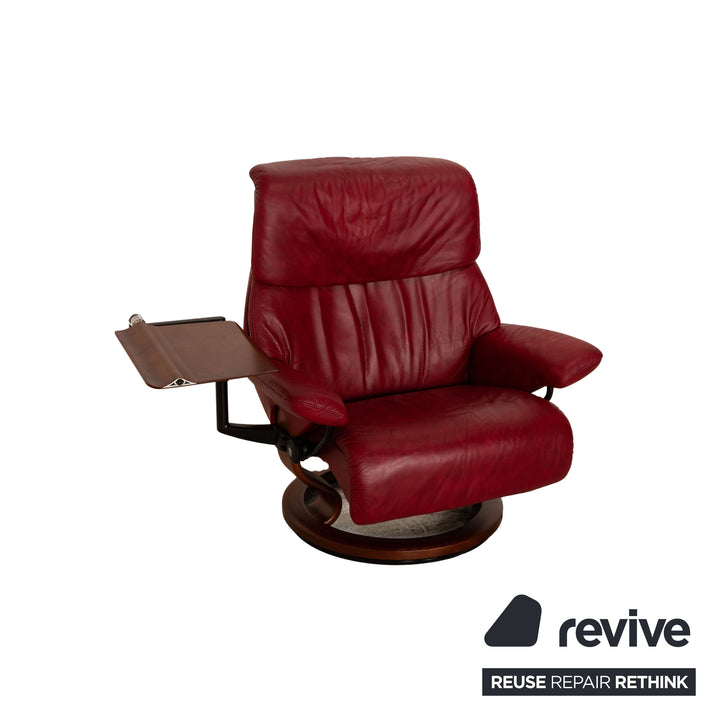 Stressless Spirit Leder Sessel Rot Größe L inkl. Hocker Tisch
