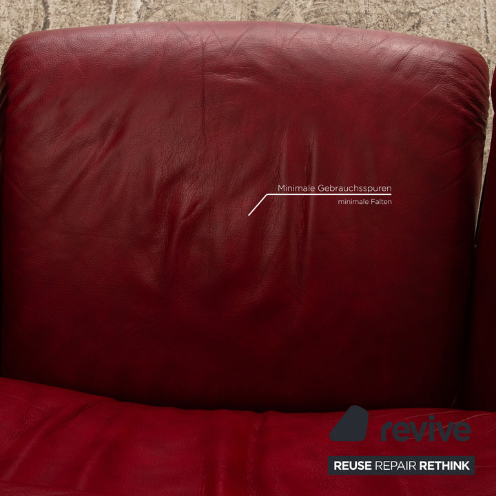 Stressless Spirit Leder Sessel Rot Größe L inkl. Hocker Tisch