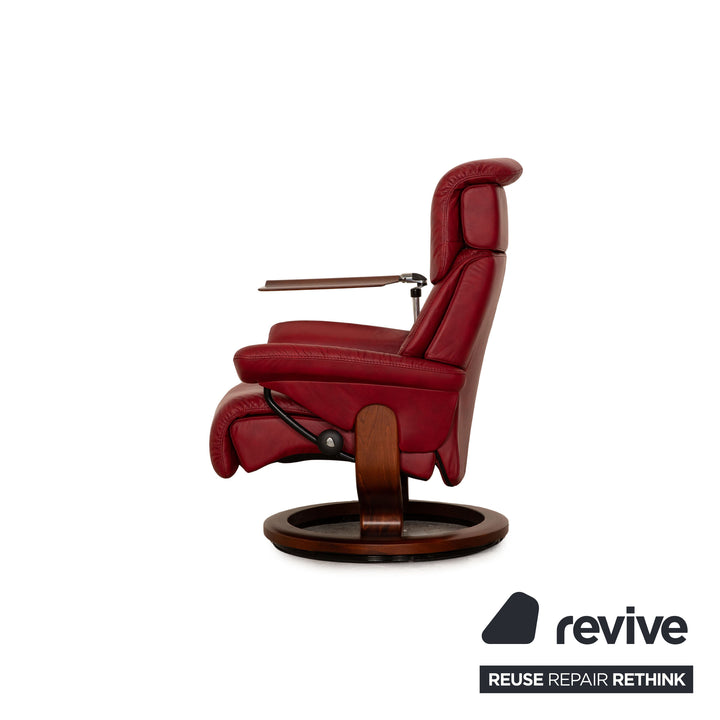 Stressless Spirit Leder Sessel Rot Größe L inkl. Hocker Tisch