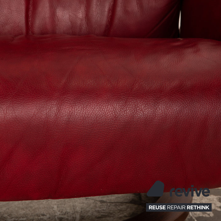Stressless Spirit Leder Sessel Rot Größe L inkl. Hocker Tisch