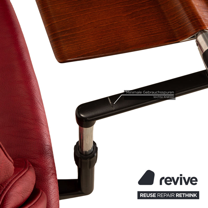 Stressless Spirit Leder Sessel Rot Größe L inkl. Hocker Tisch