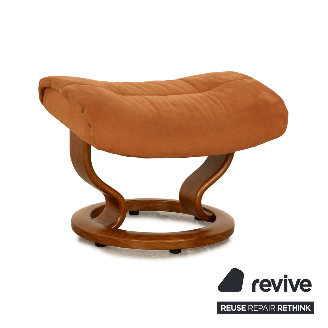 Stressless Stoff Sessel Braun manuelle Funktion inkl. Hocker Größe M