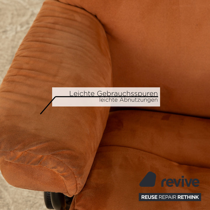 Stressless Stoff Sessel Braun manuelle Funktion inkl. Hocker Größe M