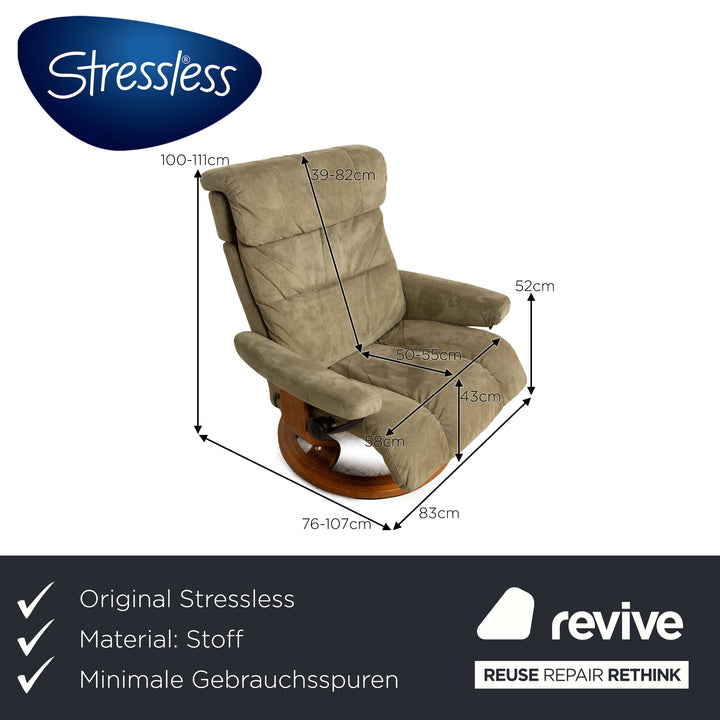 Stressless Stoff Sessel Grün manuelle Funktion Relaxfunktion Größe M