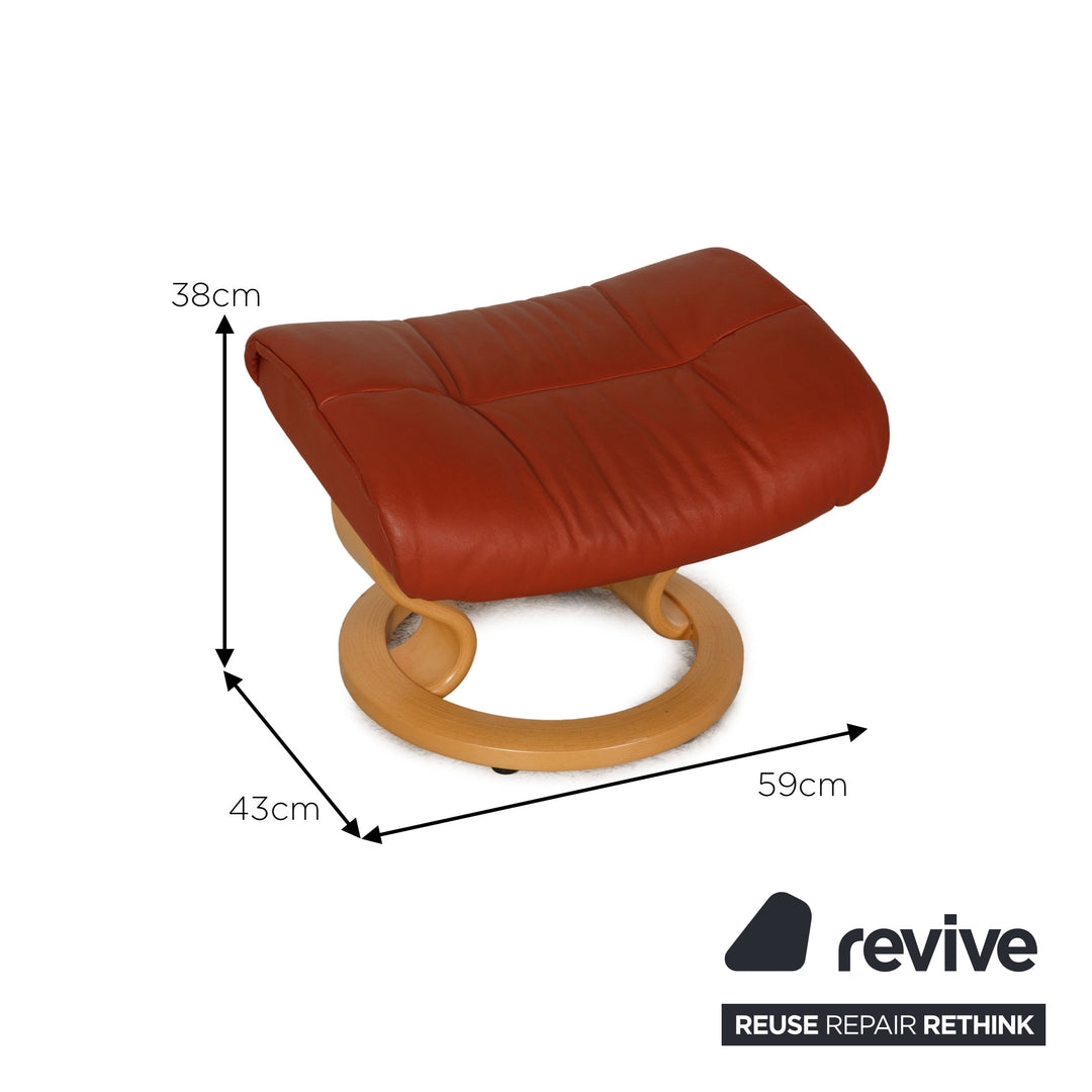 Stressless Sunrise leather armchair set Brown Relaxation function including stool