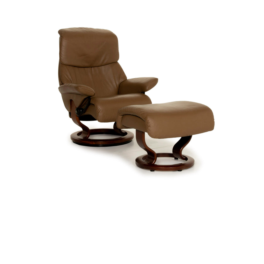 Stressless Vision leather armchair brown relax function incl. stool #15405