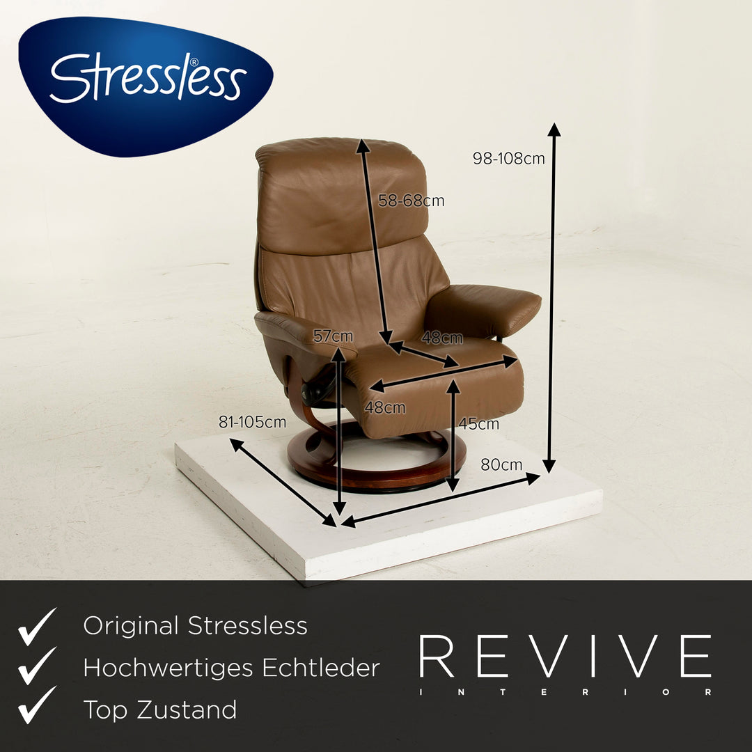 Stressless Vision Leder Sessel Braun Relaxfunktion inkl. Hocker #15405
