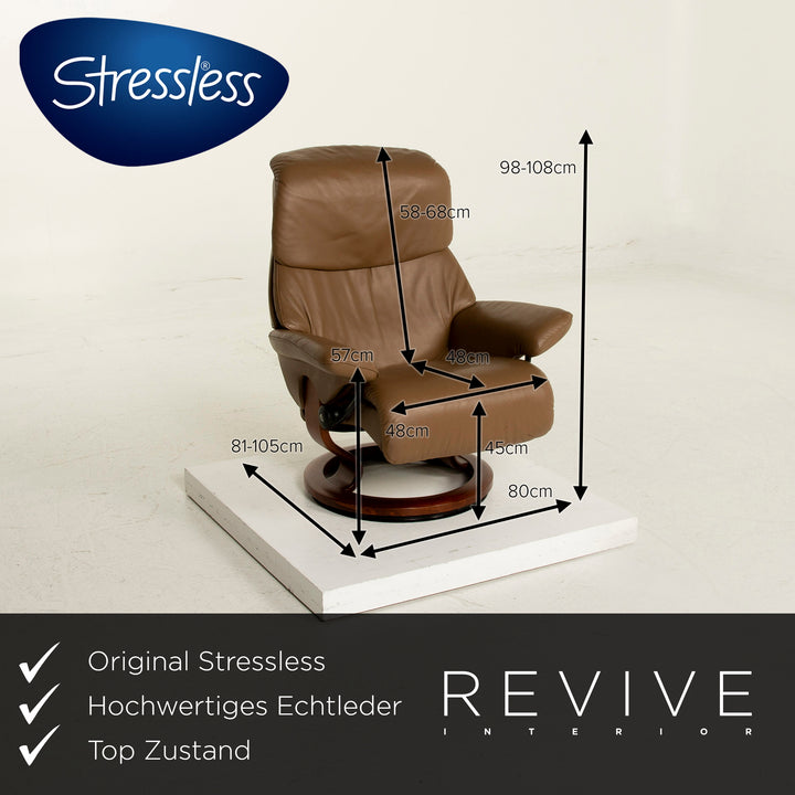 Stressless Vision Leder Sessel Braun Relaxfunktion inkl. Hocker #15405