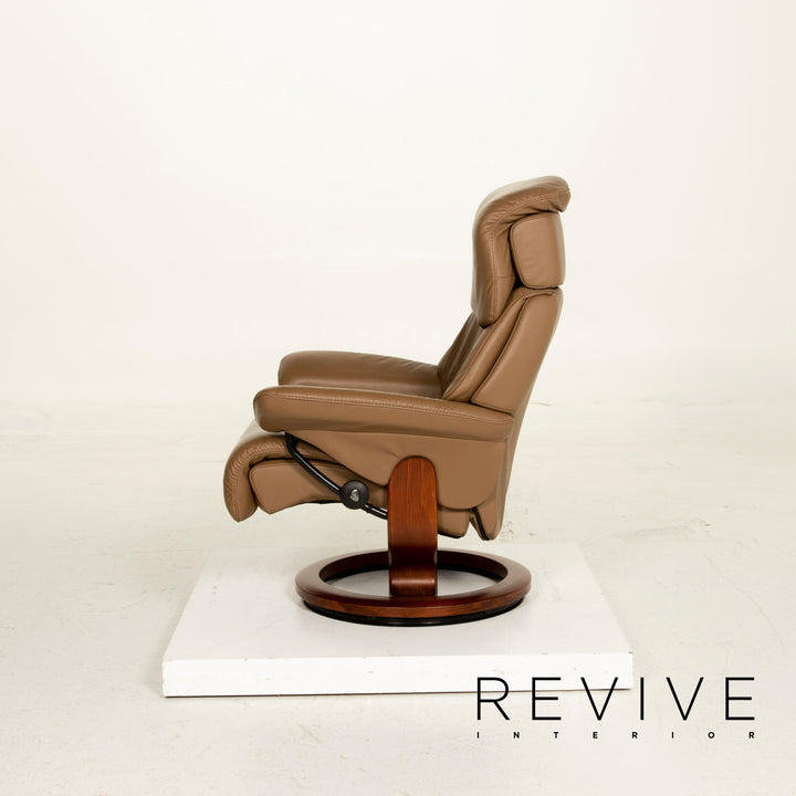 Stressless Vision Leder Sessel Braun Relaxfunktion inkl. Hocker #15405