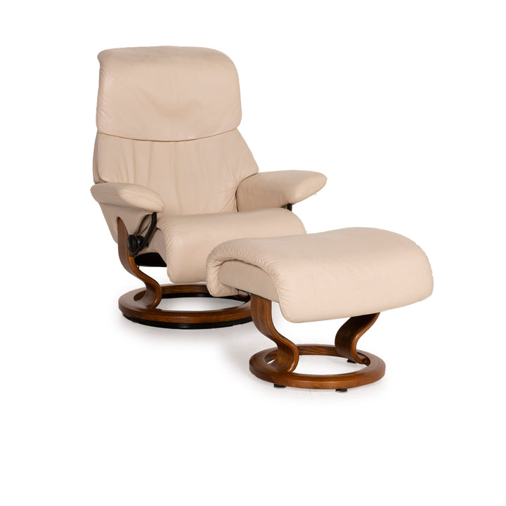 Stressless Vision leather armchair cream size S incl. stool relaxation function