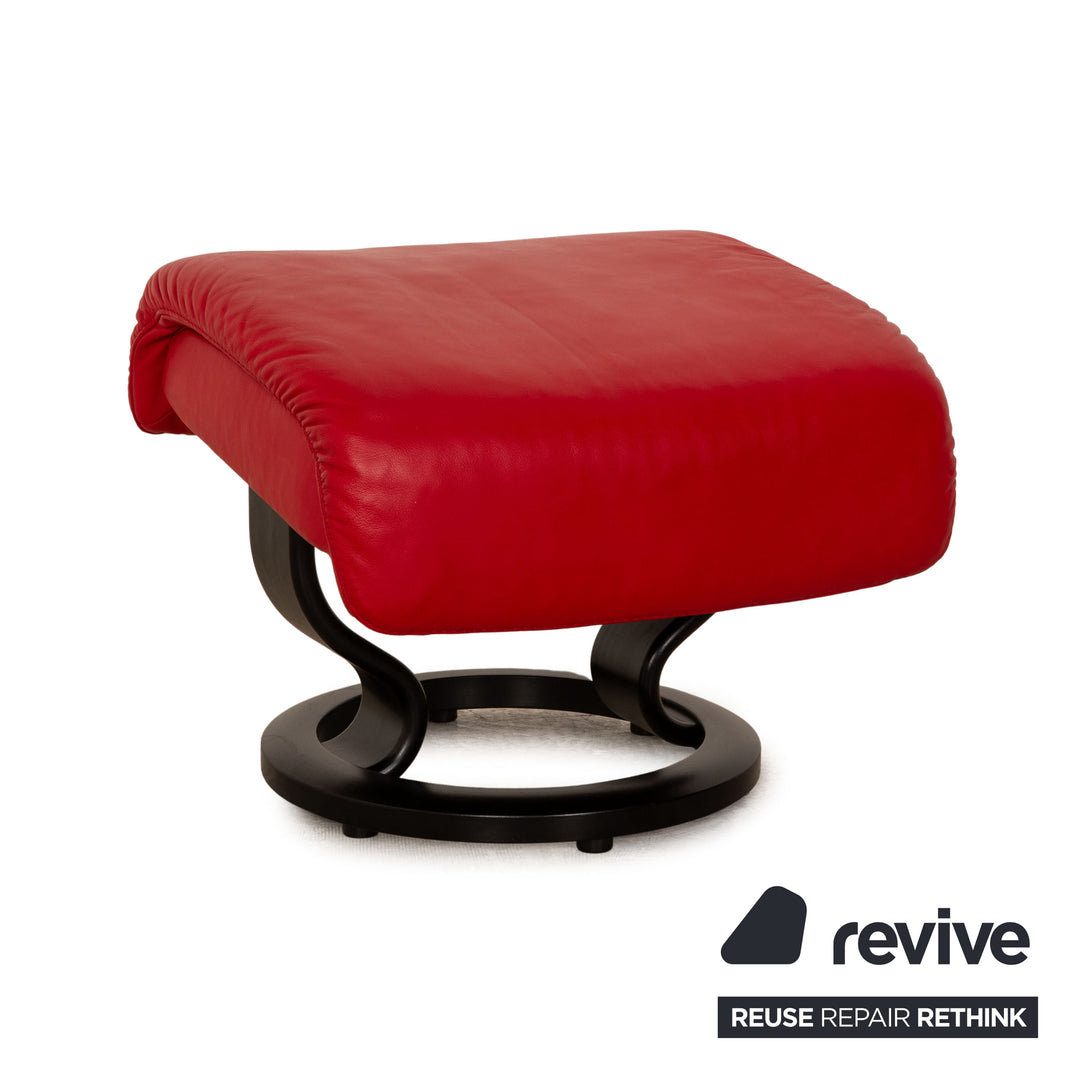 Stressless Vision Leder Sessel Rot manuelle Funktion inkl. Hocker Größe M
