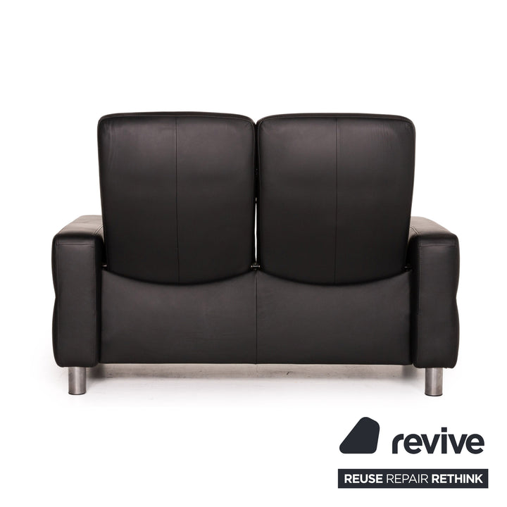 Stressless Wave Leder Sofa Schwarz Zweisitzer Funktion Relaxfunktion Couch