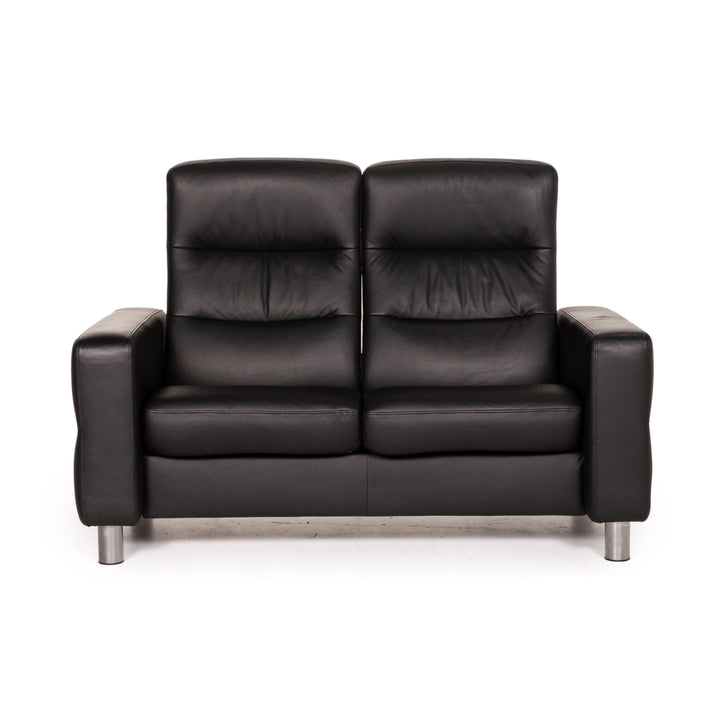 Stressless Wave Leder Sofa Schwarz Zweisitzer Funktion Relaxfunktion Couch