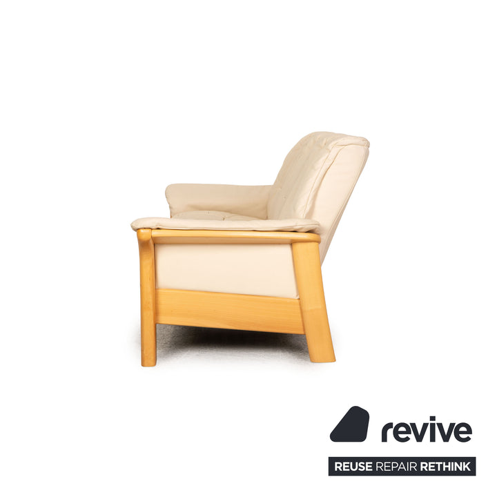 Stressless Windsor Leder Dreisitzer Creme Sofa Couch