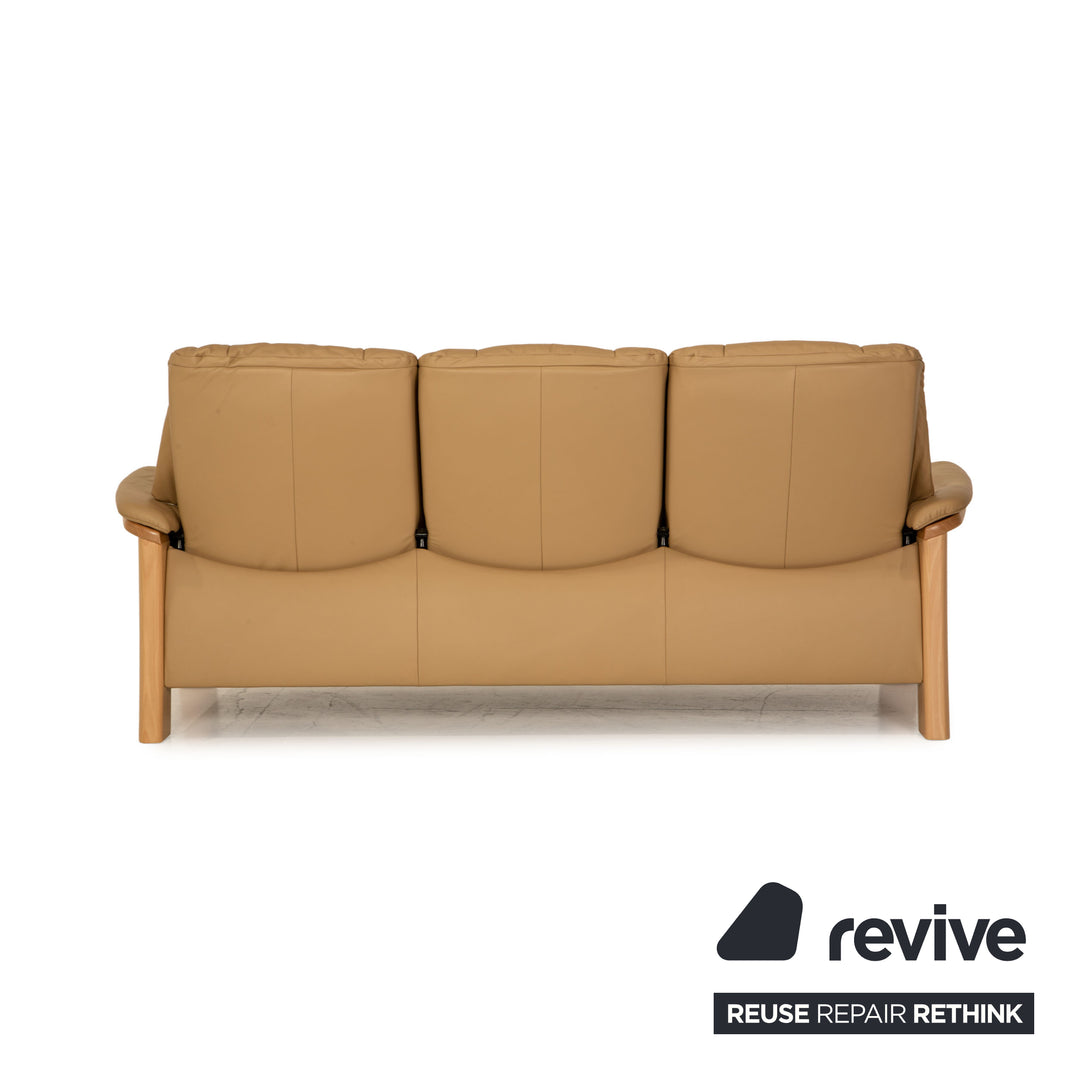 Stressless Windsor Leder Dreisitzer Creme Sofa Couch Funktion