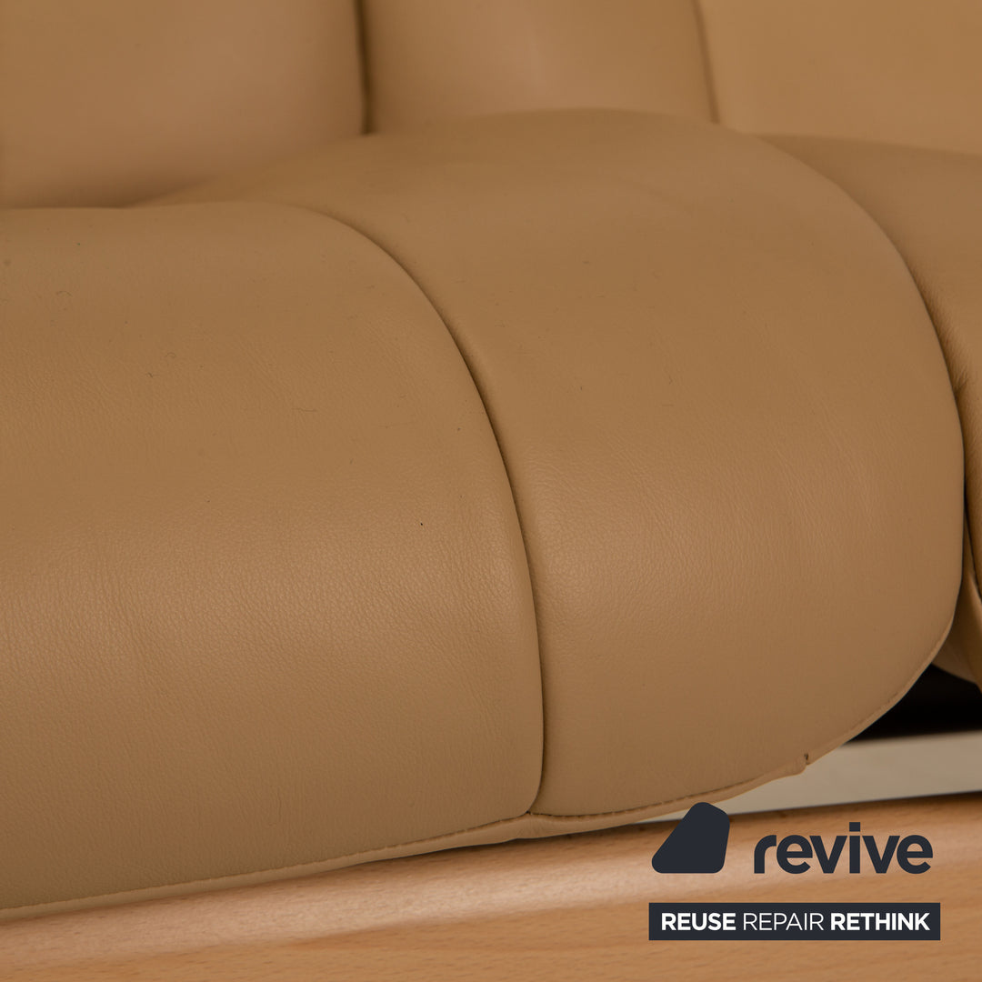 Stressless Windsor Leder Dreisitzer Creme Sofa Couch Funktion