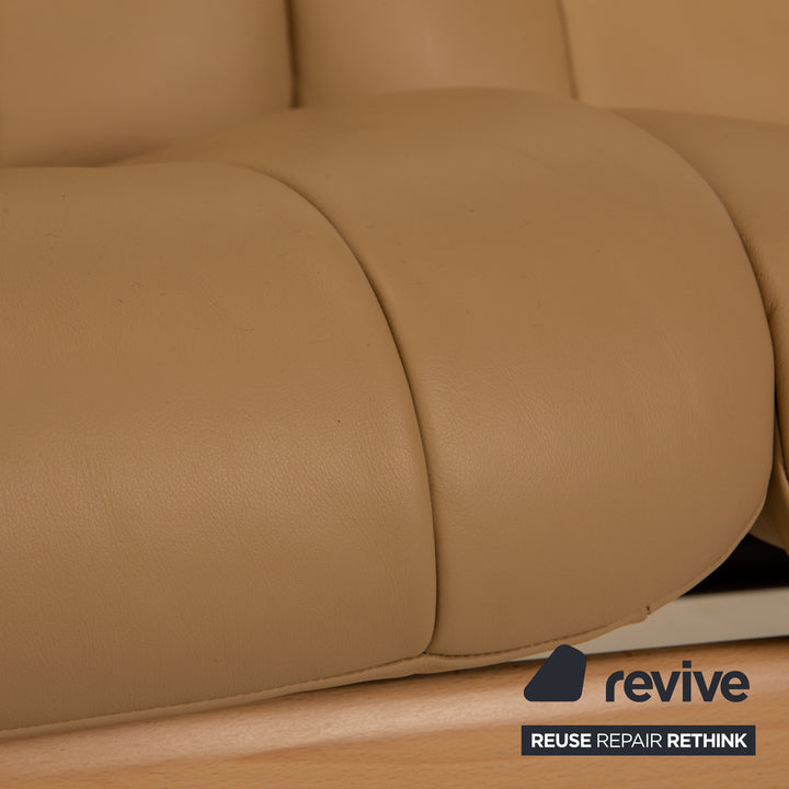 Stressless Windsor Leder Dreisitzer Creme Sofa Couch Funktion