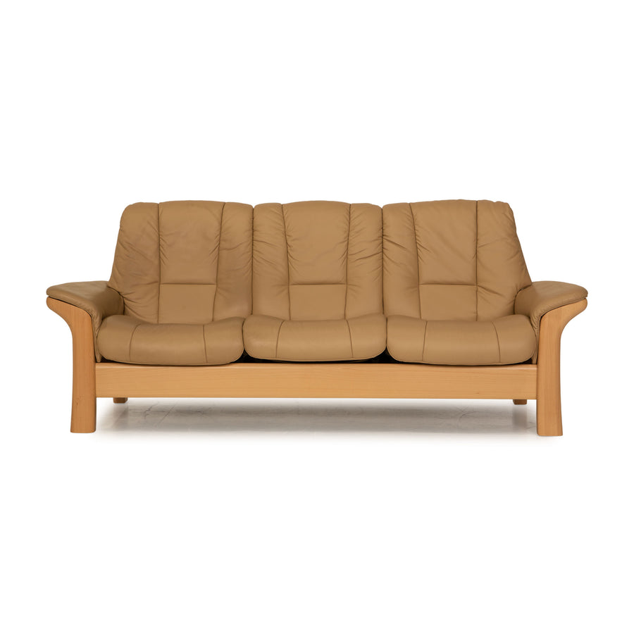 Stressless Windsor Leder Dreisitzer Creme Sofa Couch Funktion