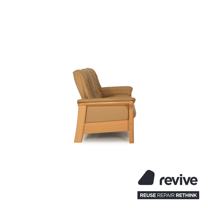 Stressless Windsor Leder Dreisitzer Creme Sofa Couch Funktion