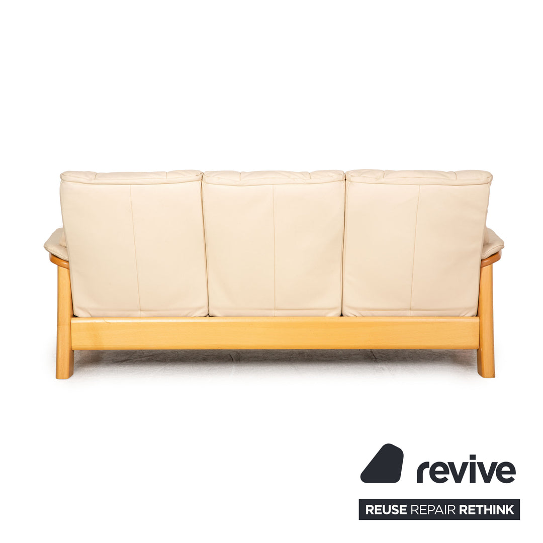 Stressless Windsor Leder Dreisitzer Creme Sofa Couch