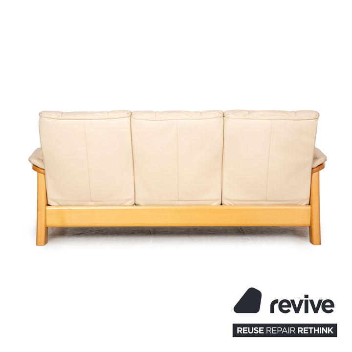 Stressless Windsor Leder Dreisitzer Creme Sofa Couch