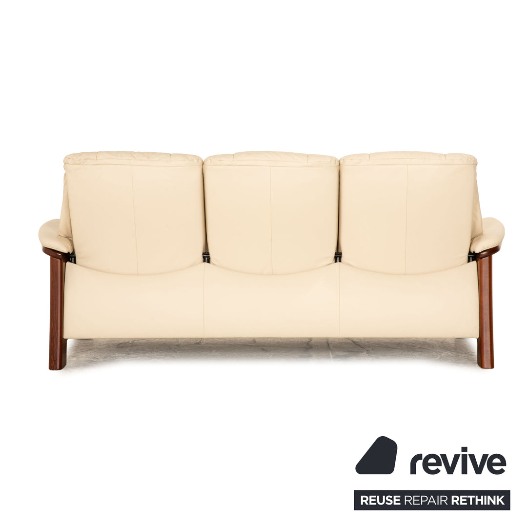 Stressless Windsor Leder Dreisitzer Creme Sofa Couch manuelle Funktion