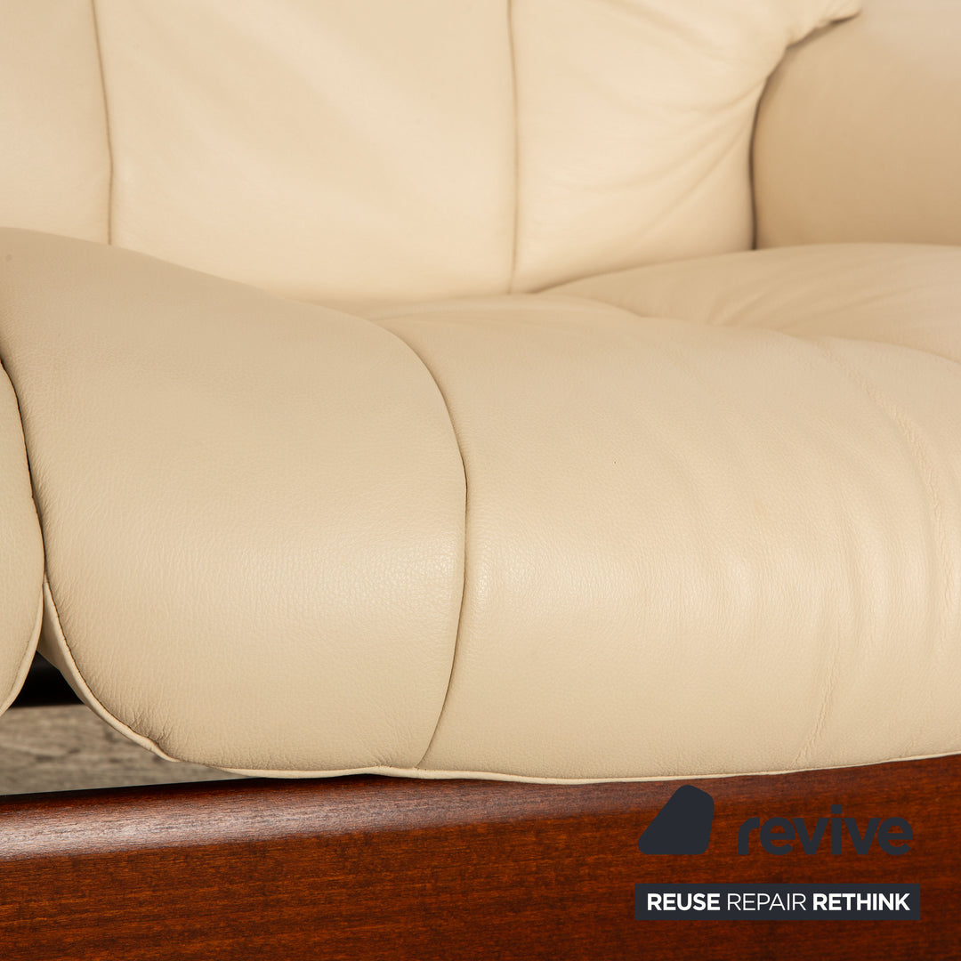 Stressless Windsor Leder Dreisitzer Creme Sofa Couch manuelle Funktion