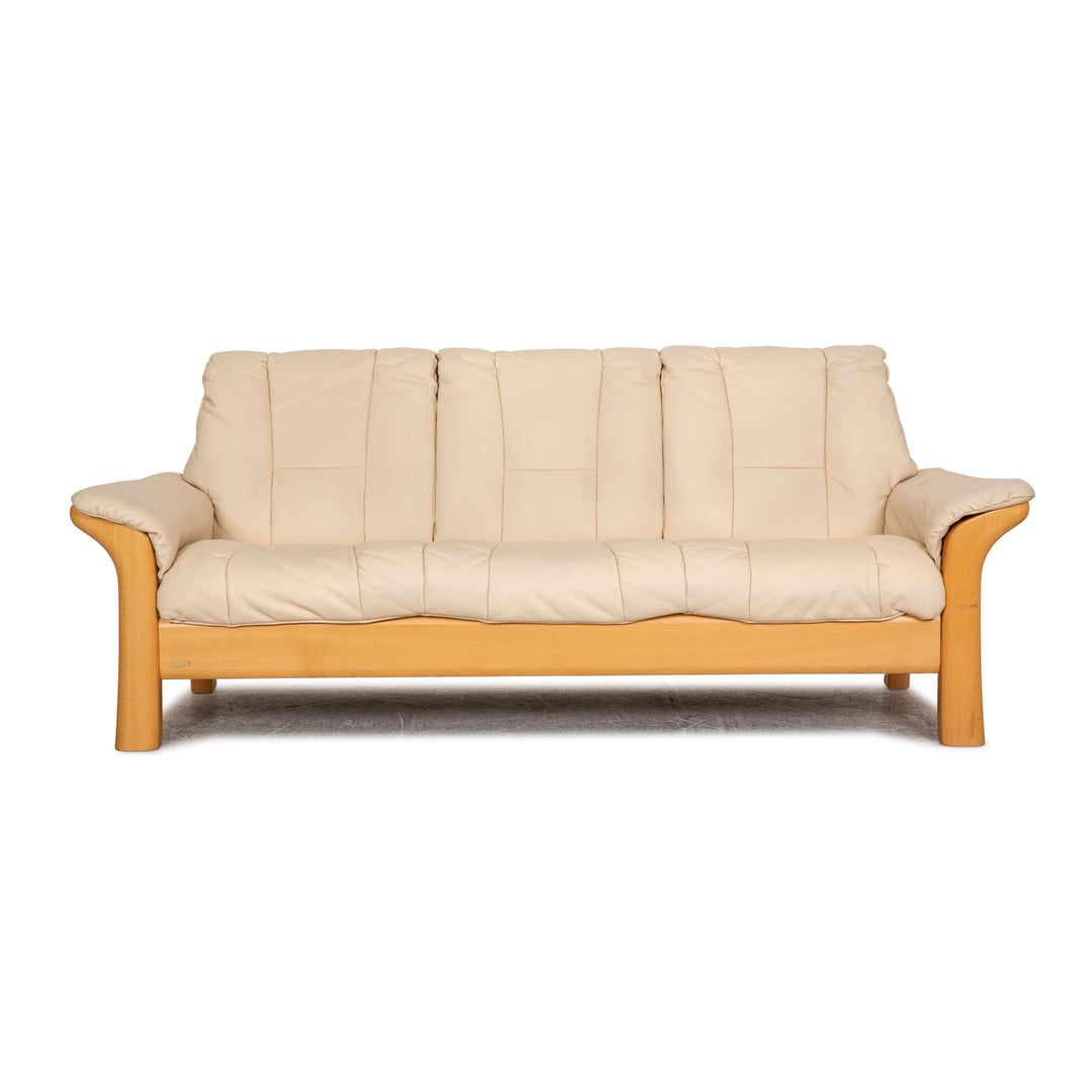 Stressless Windsor Leder Dreisitzer Creme Sofa Couch