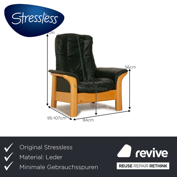 Stressless Windsor Leder Sessel Dunkelgrün Größe M Funktion