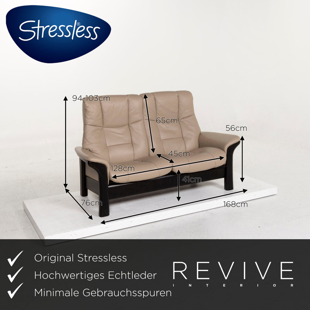 Stressless Windsor Leder Sofa Braun Hellbraun Dreisitzer Funktion Relaxfunktion Couch #12986